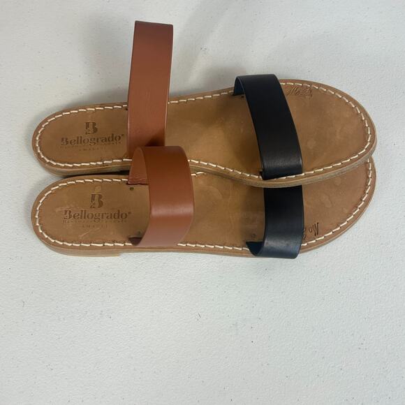 Bellogrado Sandals Women's Size EU 42 US 10.5 Brown And Black Leather Handmade - Picture 1 of 9